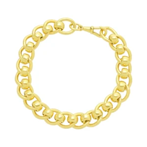 9ct Yellow Gold Roller Ball Bracelet 9″ 11mm