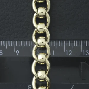 9ct Yellow Gold Roller Ball Bracelet 9″ 11mm