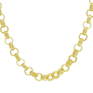 9ct Yellow Gold Patterned Belcher Chain 22.5″ 8.5mm
