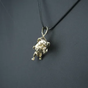 9ct Yellow Gold Gemstone Bulldog Pendant