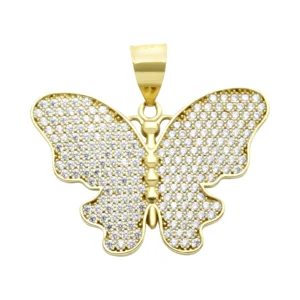 10ct Yellow Gold Gemstone Butterfly Pendant