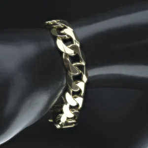 9ct Yellow Gold Curb Bracelet 8.5″ 14mm