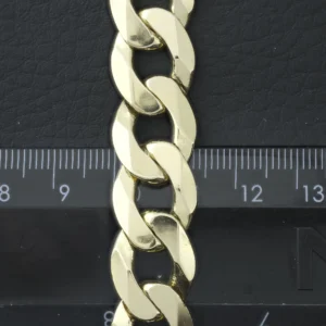 9ct Yellow Gold Curb Bracelet 8.5″ 14mm