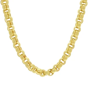 9ct Yellow Gold Patterned Belcher Chain 20″ 9.5mm