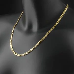 9ct Yellow Gold Fancy Curb Chain 19.5″ 5mm