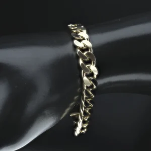9ct Yellow Gold Curb Bracelet 8.5″ 10.5mm