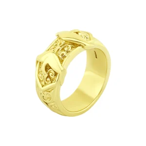 9ct Yellow Gold Double Buckle Ring