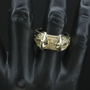9ct Yellow Gold Double Buckle Ring