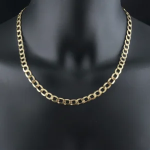 9ct Yellow Gold Curb Chain 21″ 7.5mm