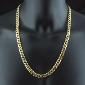 9ct Yellow Gold Curb Chain 26″ 9.5mm