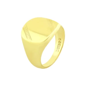 9ct Yellow Gold Patterned Signet Ring
