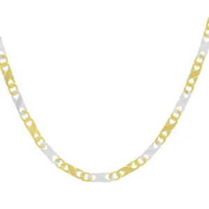 9ct Tri-Colour Gold Fancy Link Chain 20.5″ 4.5mm