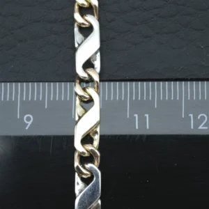 9ct Tri-Colour Gold Fancy Link Chain 20.5″ 4.5mm
