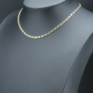 9ct Yellow Gold Fancy Link Chain 17.5″ 4mm