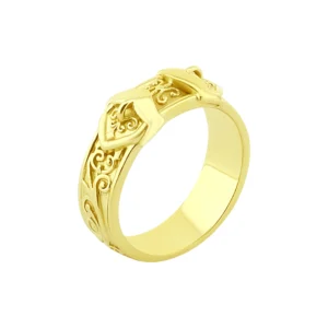 9ct Yellow Gold Double Buckle Ring