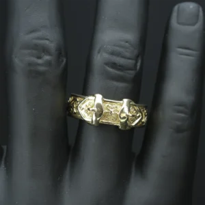 9ct Yellow Gold Double Buckle Ring