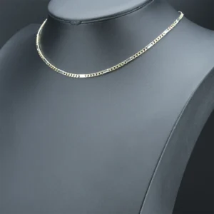9ct Yellow & White Gold Fancy Figaro Chain 17.5″ 3mm
