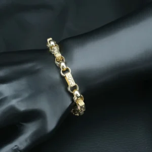 9ct Yellow Gold Gypsy Link Bracelet 8″ 9mm