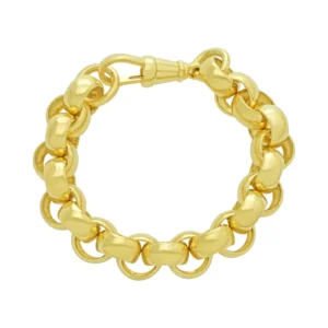 9ct Yellow Gold Belcher Bracelet 9″ 13.5mm