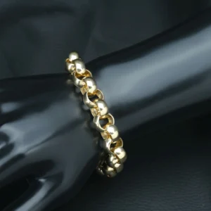 9ct Yellow Gold Belcher Bracelet 9″ 13.5mm