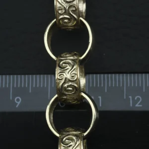 9ct Yellow Gold Patterned Belcher Bracelet 9″ 14mm