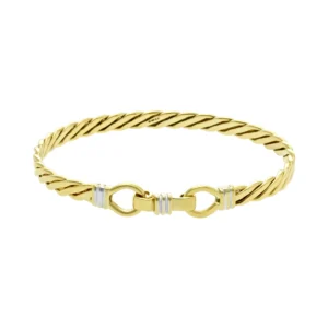 9ct Yellow Gold Twist Double Loop Bangle