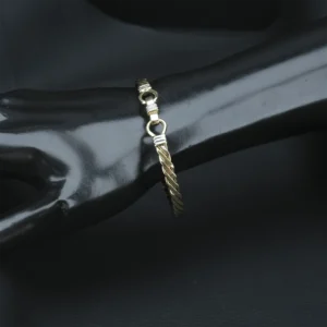 9ct Yellow Gold Twist Double Loop Bangle