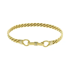 9ct Yellow Gold Twist Double Loop Bangle