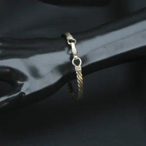 9ct Yellow Gold Twist Double Loop Bangle
