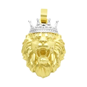 14ct Yellow And White Gold Lion Pendant