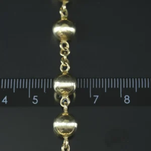 14ct Yellow Gold Rosary Beads Chain & Cross Pendant 27″ 8mm