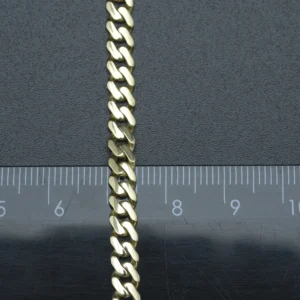 14ct Yellow Gold Gemstone Cuban Bracelet 7″ 5mm