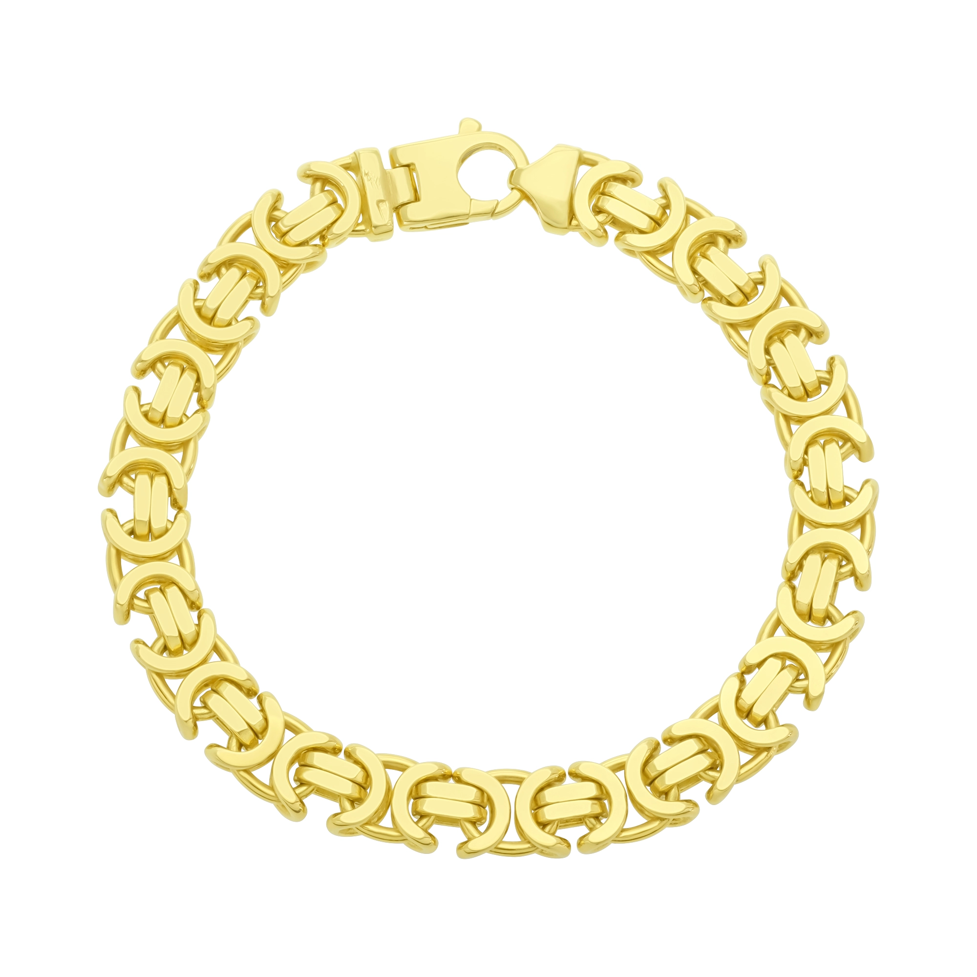 18ct Yellow Gold Byzantine Bracelet 8.5" 9.5mm