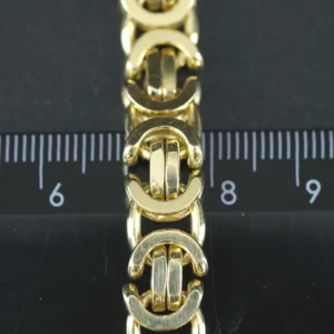 18ct Yellow Gold Byzantine Bracelet 8.5″ 9.5mm