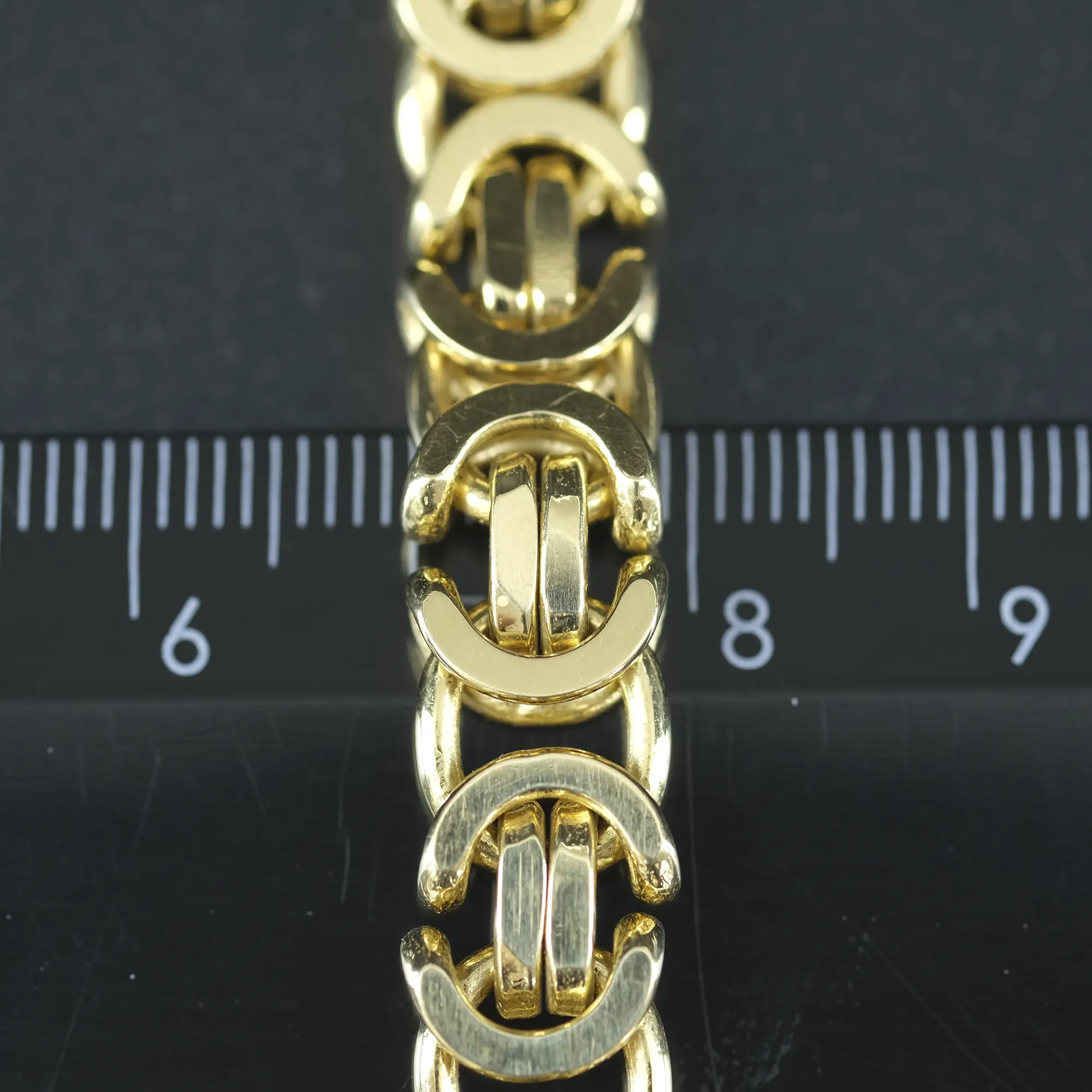 18ct Yellow Gold Byzantine Bracelet 8.5" 9.5mm - Image 3