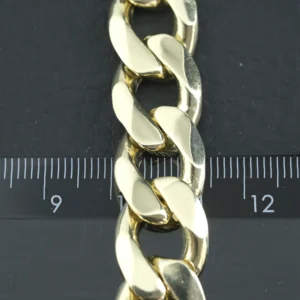 9ct Yellow Gold Curb Bracelet 9″ 14mm