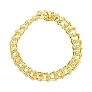 9ct Yellow Gold Fancy Roller Ball Bracelet 7.5″ 11.5mm