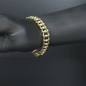 9ct Yellow Gold Fancy Roller Ball Bracelet 7.5″ 11.5mm