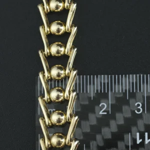 9ct Yellow Gold Fancy Roller Ball Bracelet 7.5″ 11.5mm