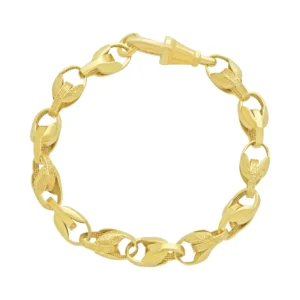 9ct Yellow Gold Tulip Bracelet 7″ 7mm
