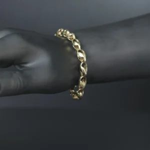 9ct Yellow Gold Tulip Bracelet 7″ 7mm