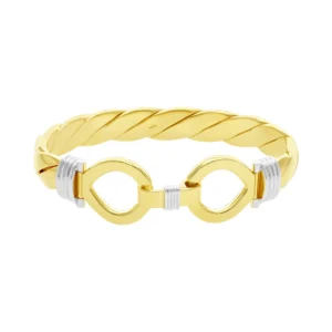 9ct Yellow Gold Twist Double Loop Bangle