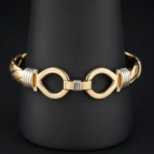 9ct Yellow Gold Twist Double Loop Bangle