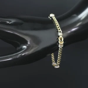 9ct Yellow & White Gold Fancy Figaro Bracelet 7.5″ 6.5mm