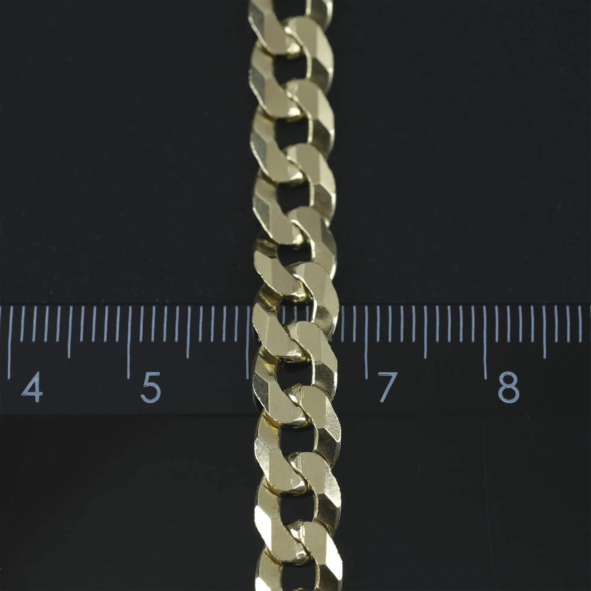 9ct Yellow Gold Curb Chain 20″ 7.5mm - Image 3
