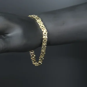 9ct Yellow Gold Byzantine Bracelet 8.5″ 7mm