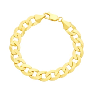 9ct Yellow Gold Curb Bracelet 7.5″ 10.5mm