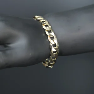 9ct Yellow Gold Curb Bracelet 7.5″ 10.5mm