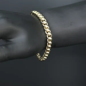 9ct Yellow Gold Roller Ball Bracelet 7.5″ 7mm
