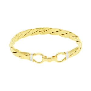 9ct Yellow Gold Twist Double Loop Bangle